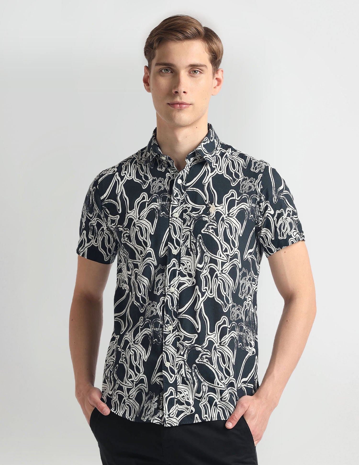 Abstract Print Slim Fit Shirt