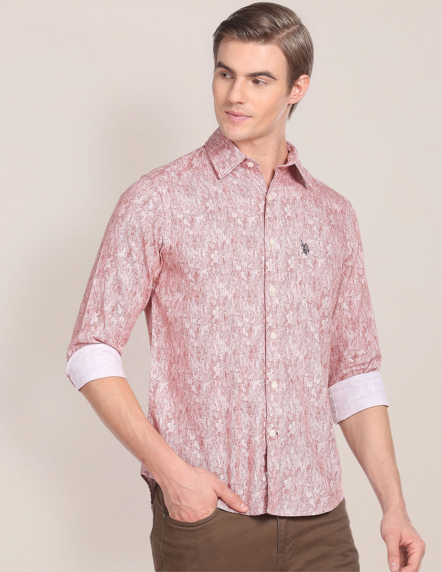 Abstract Print Cotton Shirt