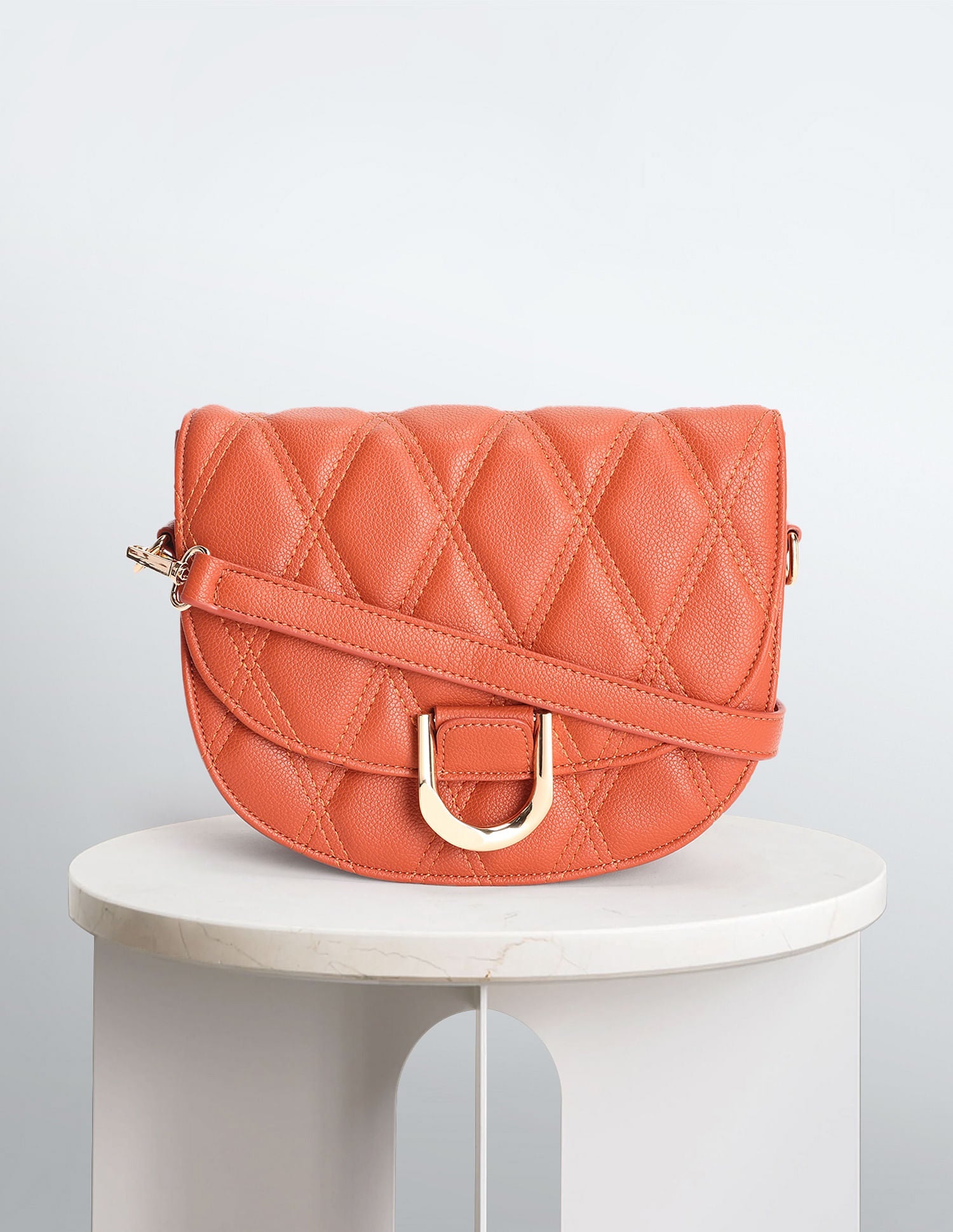 Adjustable Strap Quilted Sling Bag Tan - uspoloassn-test.in | Large