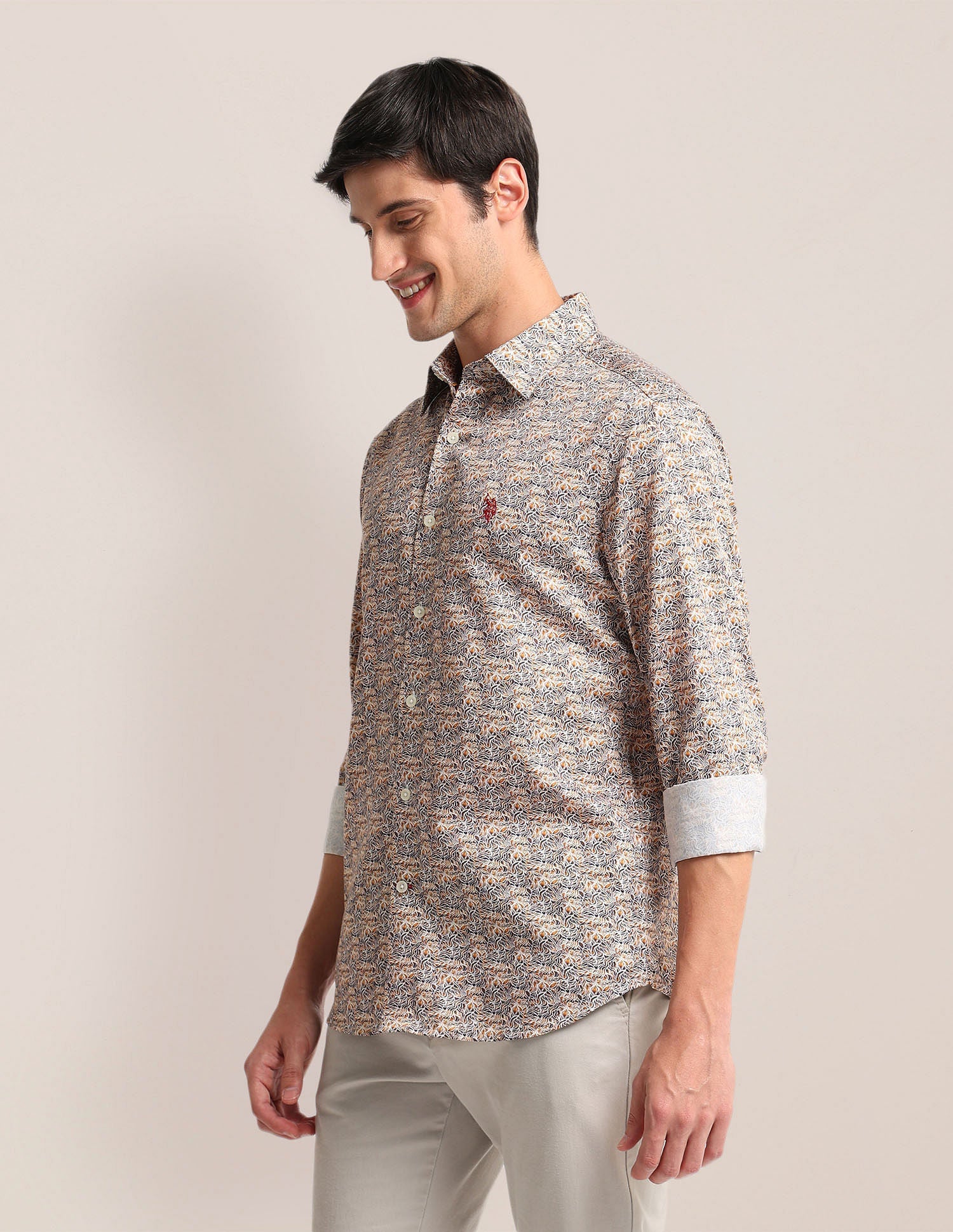 Abstract Print Sateen Shirt