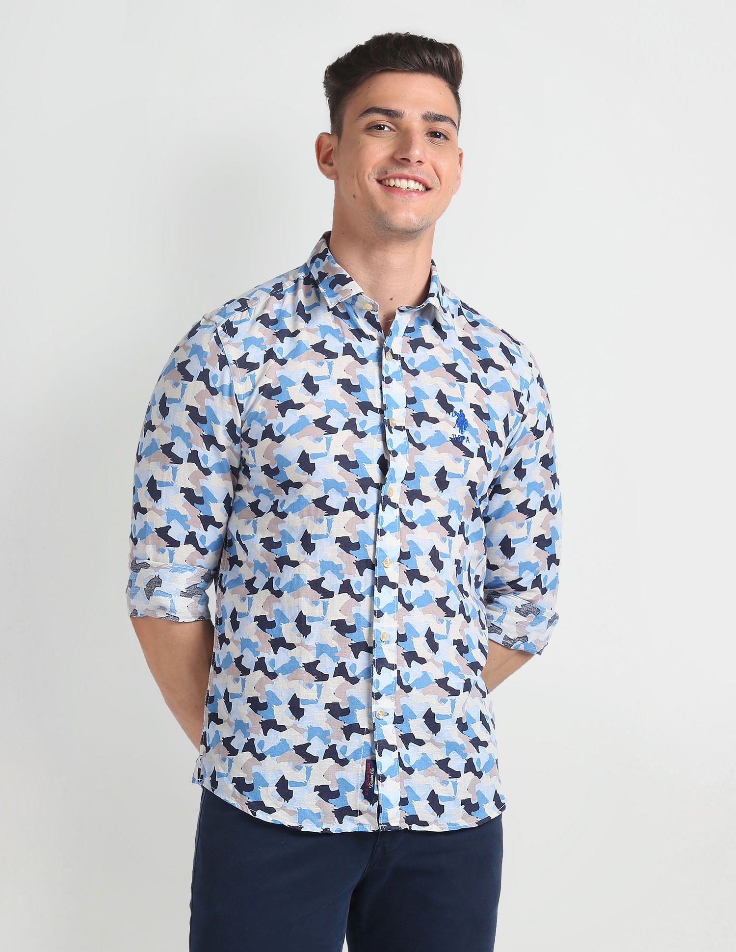 Abstract Print Slim Fit Shirt