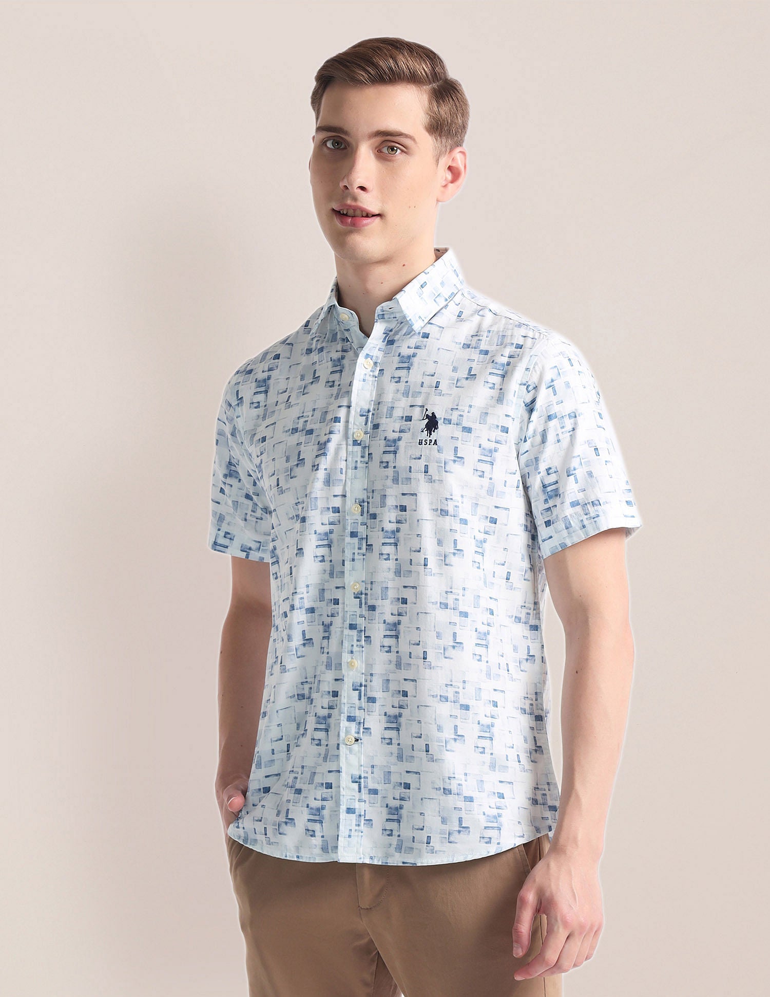 Abstract Print Twill Shirt