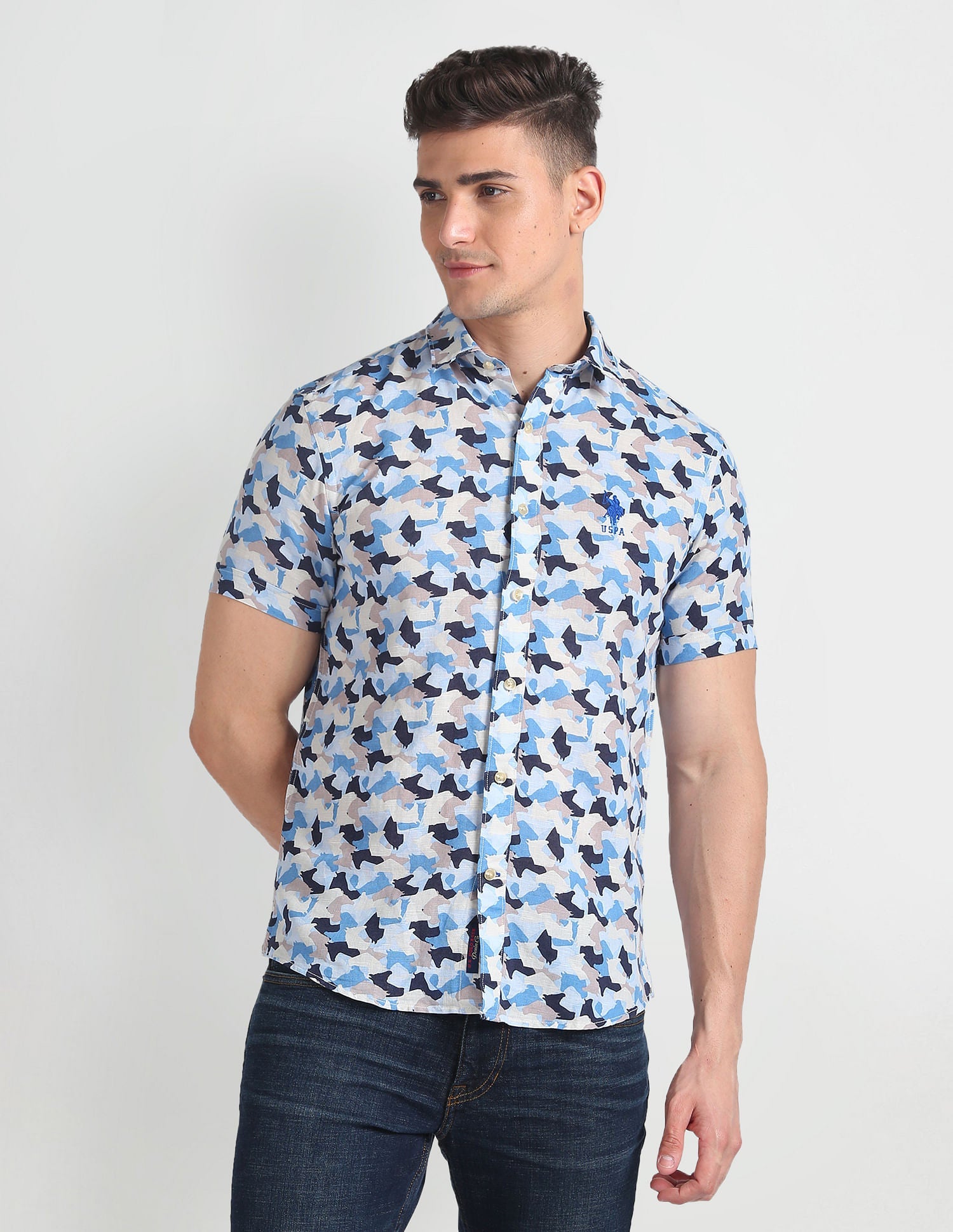Abstract Print Slim Fit Shirt