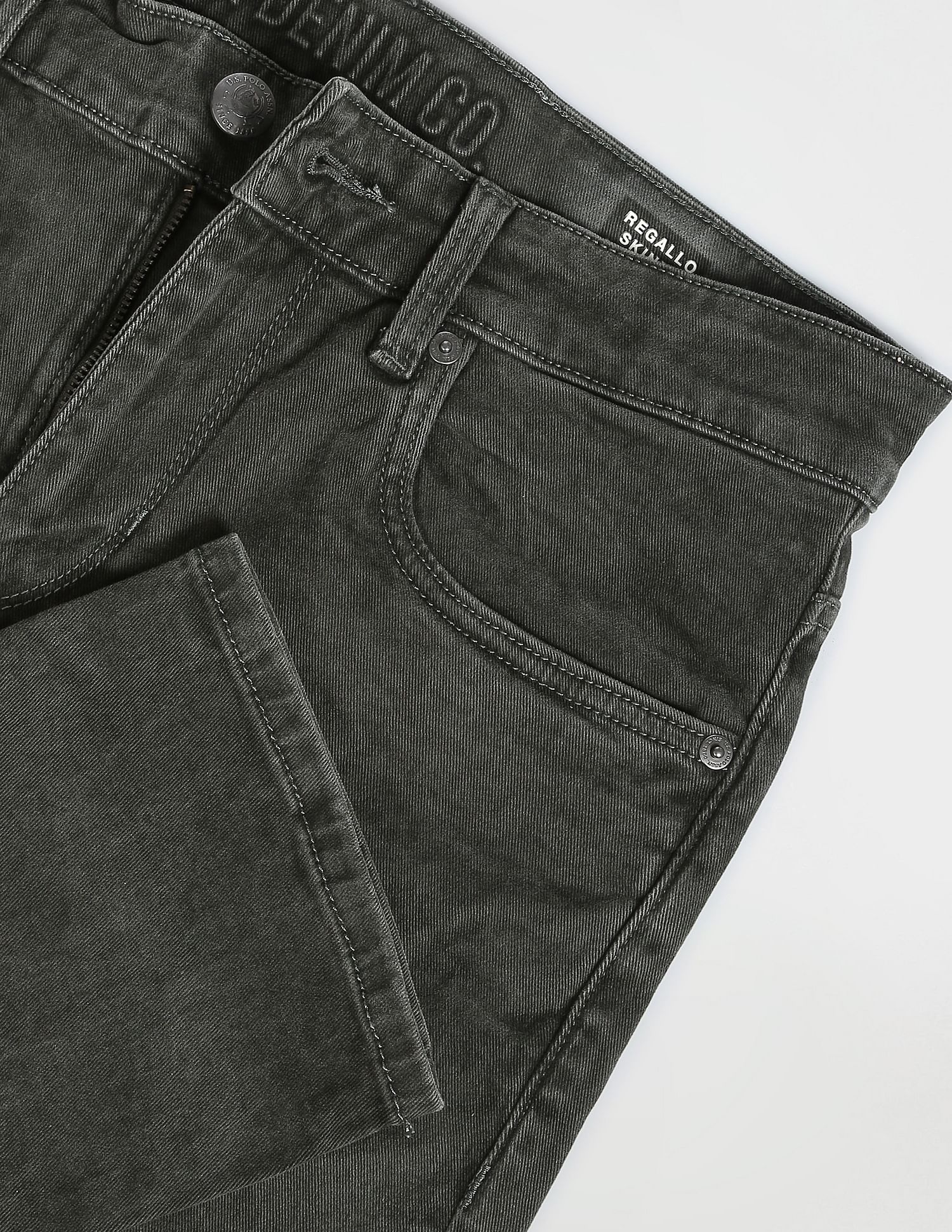Acid Wash Regallo Skinny Fit Jeans Olive - uspoloassn-test.in | Large