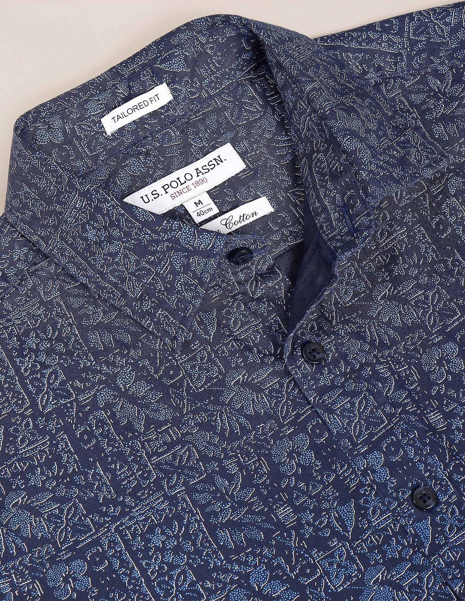 Abstract Print Cotton Shirt Navy - uspoloassn-test.in | Large