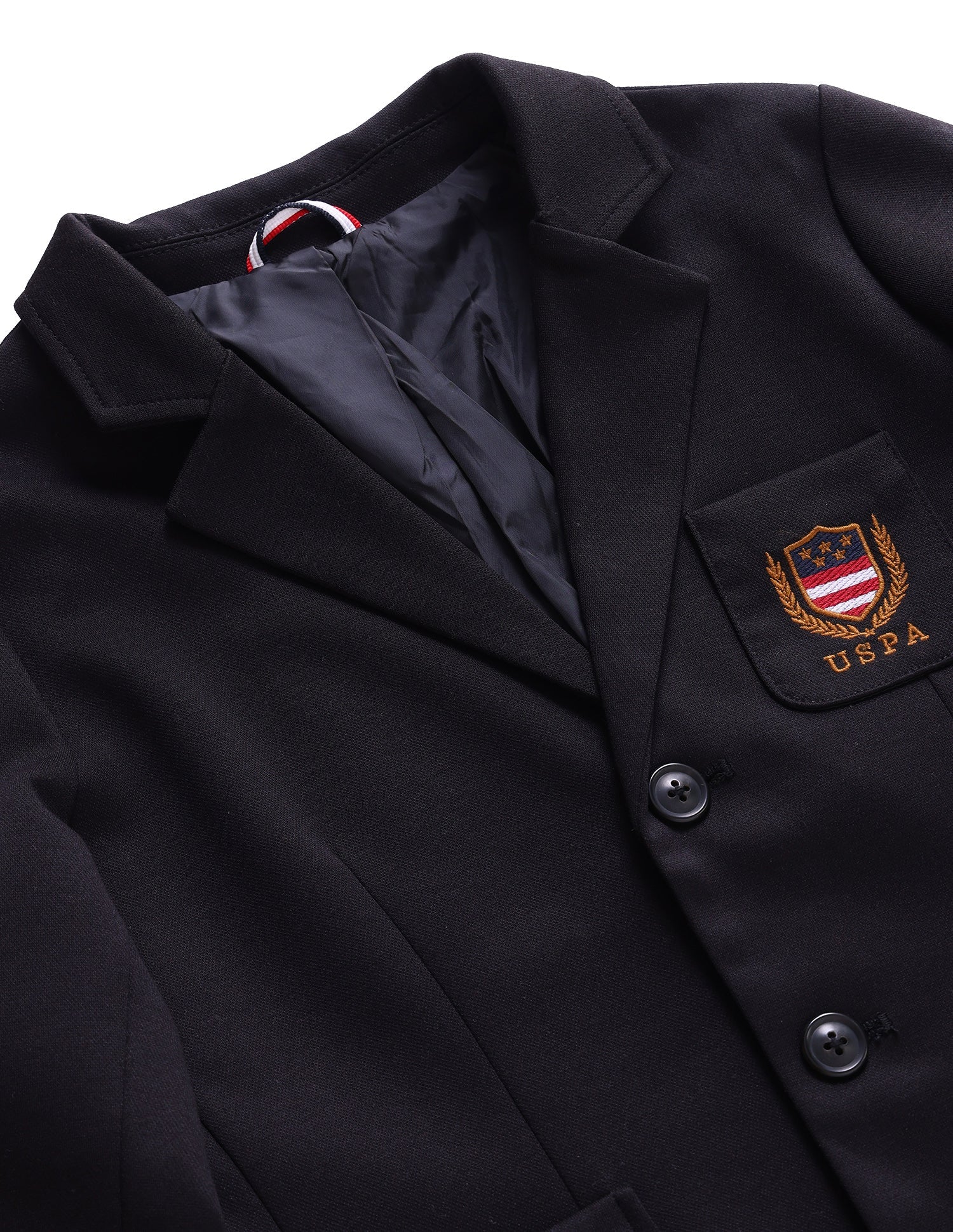 Boys Notch Lapel Collar Casual Blazer Jacket Black - uspoloassn-test.in | Large