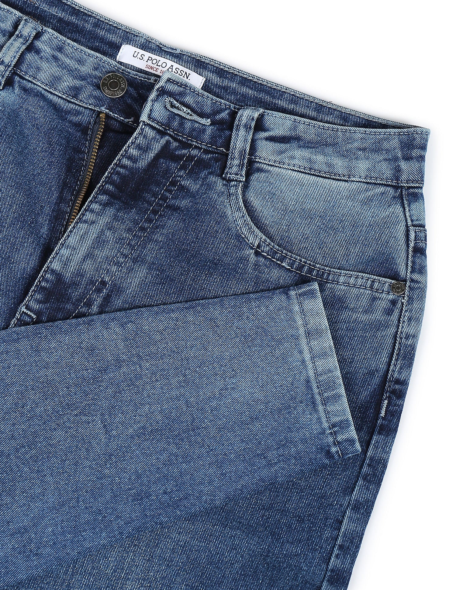 Acid Wash Slim Mom Fit Jeans Blue - uspoloassn-test.in | Large