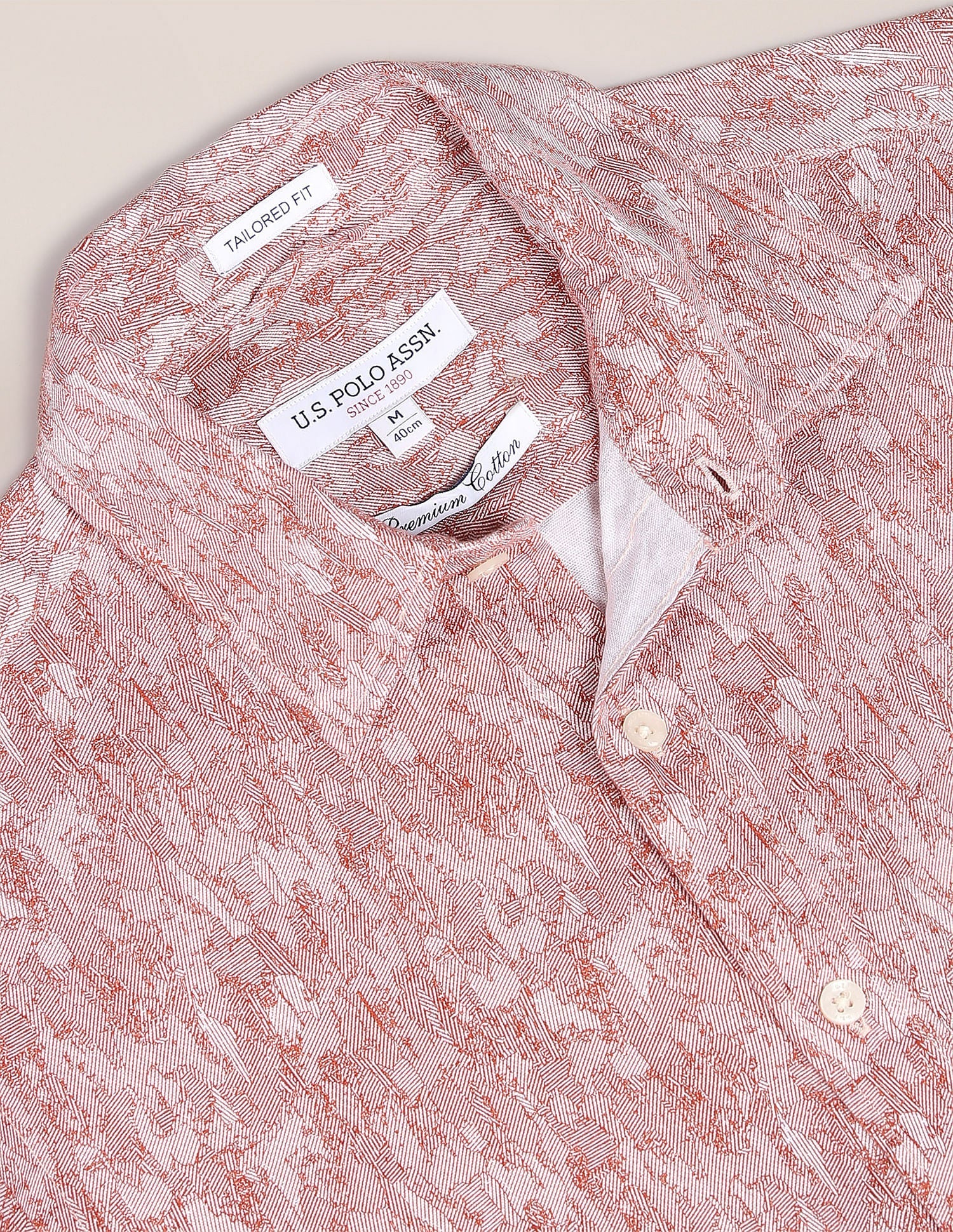 Abstract Print Cotton Shirt Rust - uspoloassn-test.in | Large