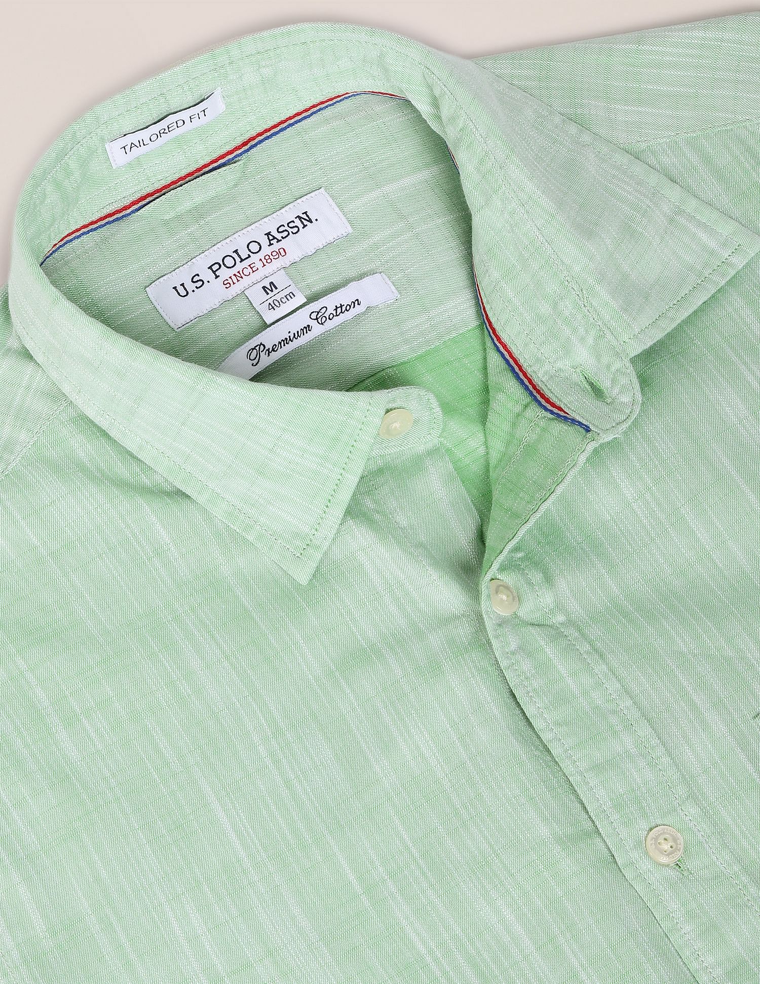 Abstract Tailored Regular Fit Cotton Casual Shirt Green - uspoloassn-test.in | Large
