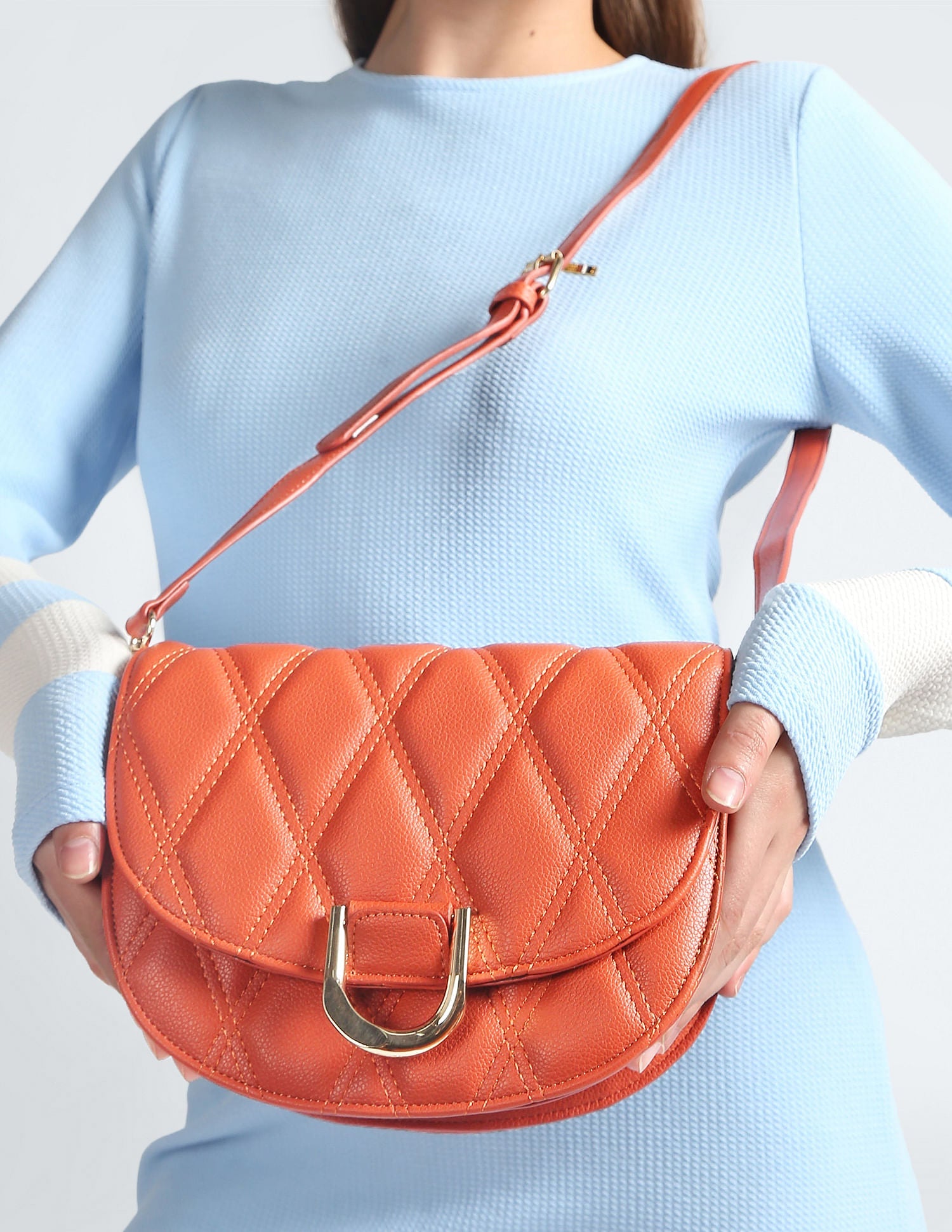 Adjustable Strap Quilted Sling Bag Tan - uspoloassn-test.in | Large