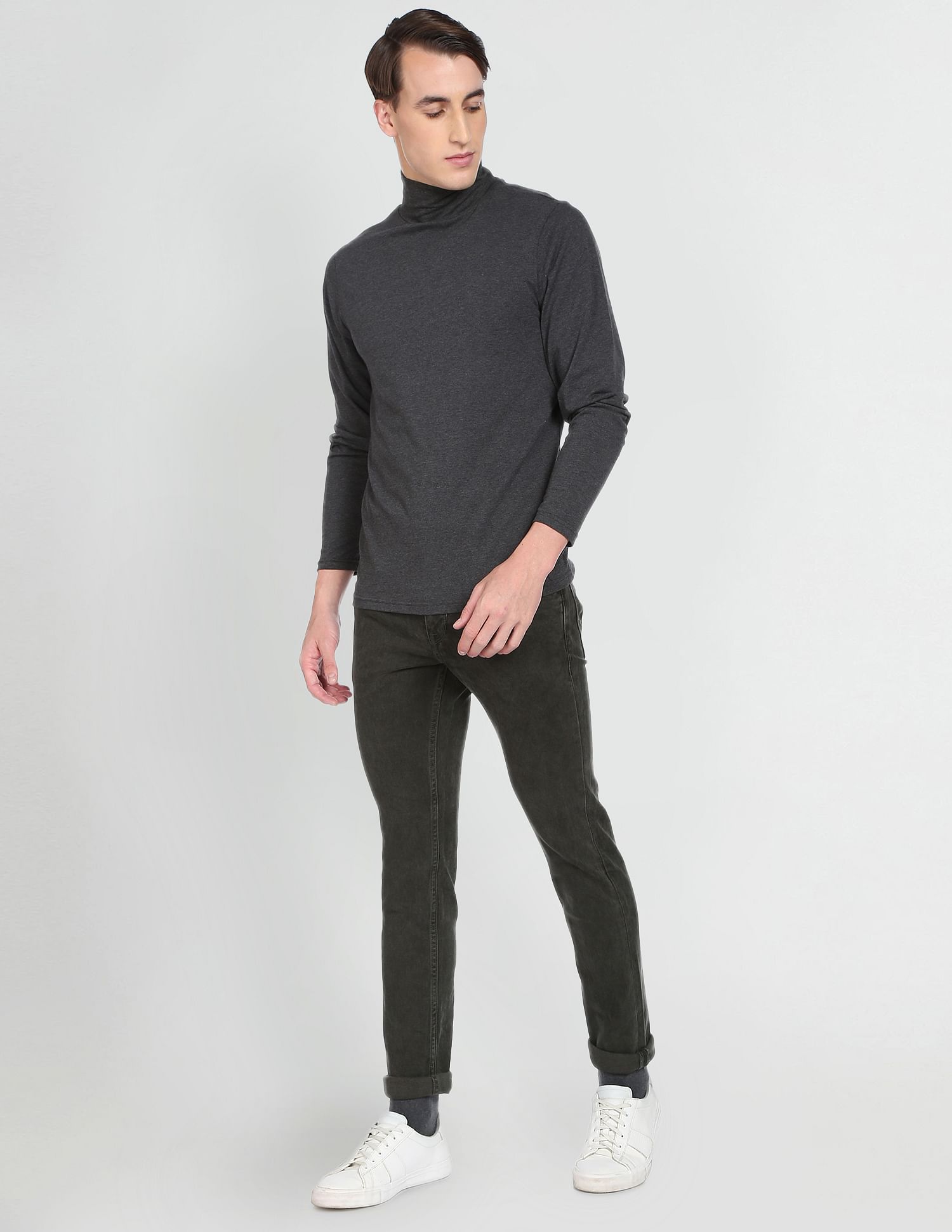 Acid Wash Regallo Skinny Fit Jeans Olive - uspoloassn-test.in | Large