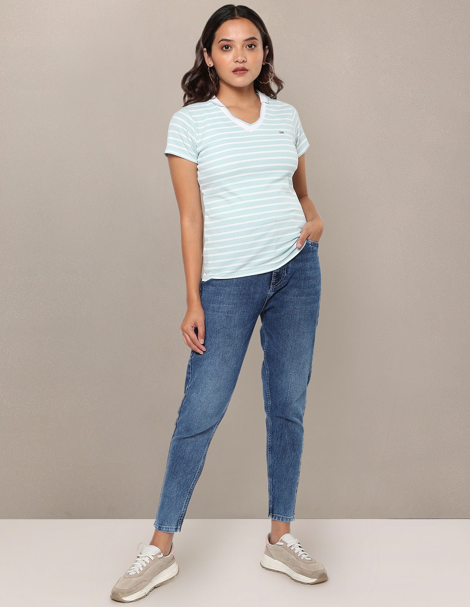 Acid Wash Slim Mom Fit Jeans Blue - uspoloassn-test.in | Large