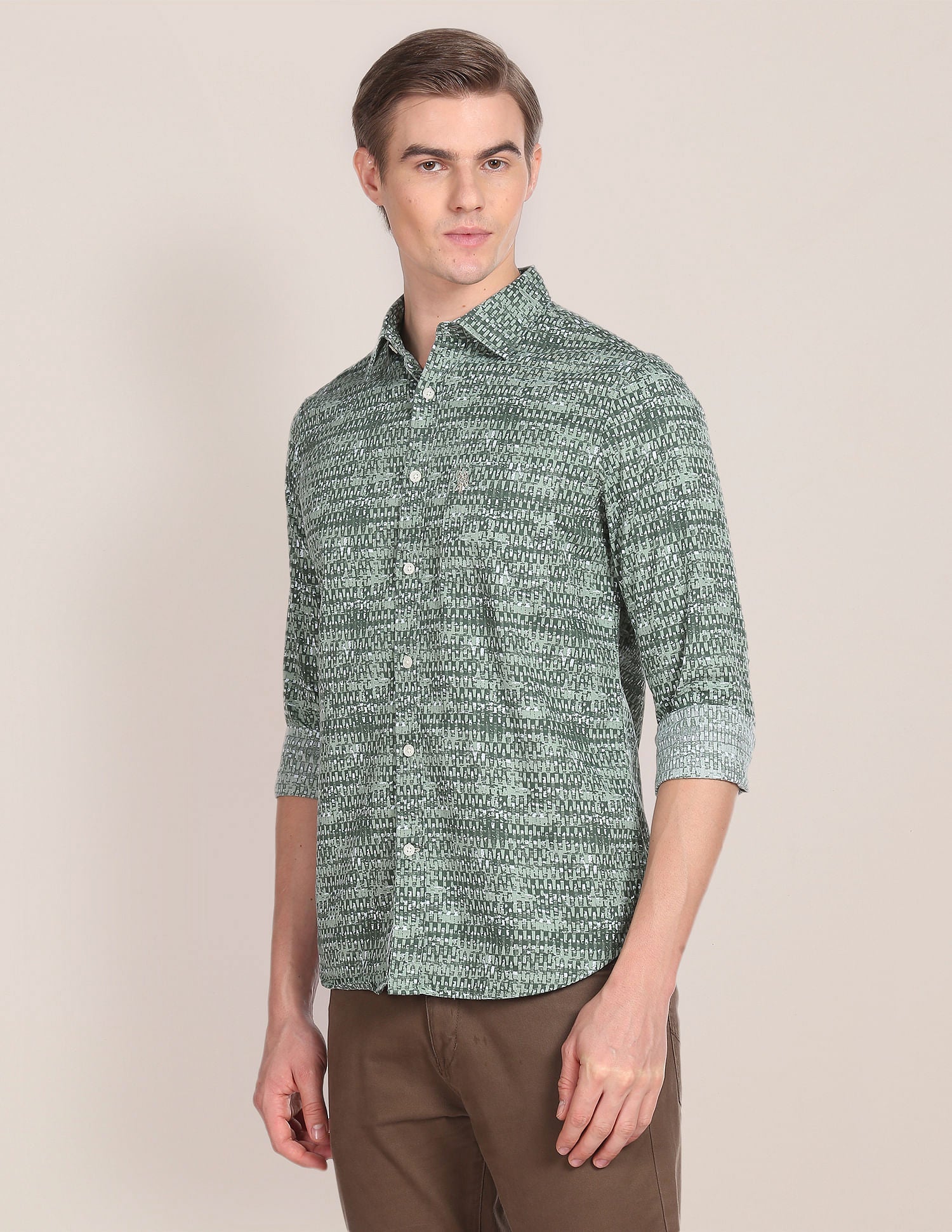 Abstract Print Cotton Twill Shirt
