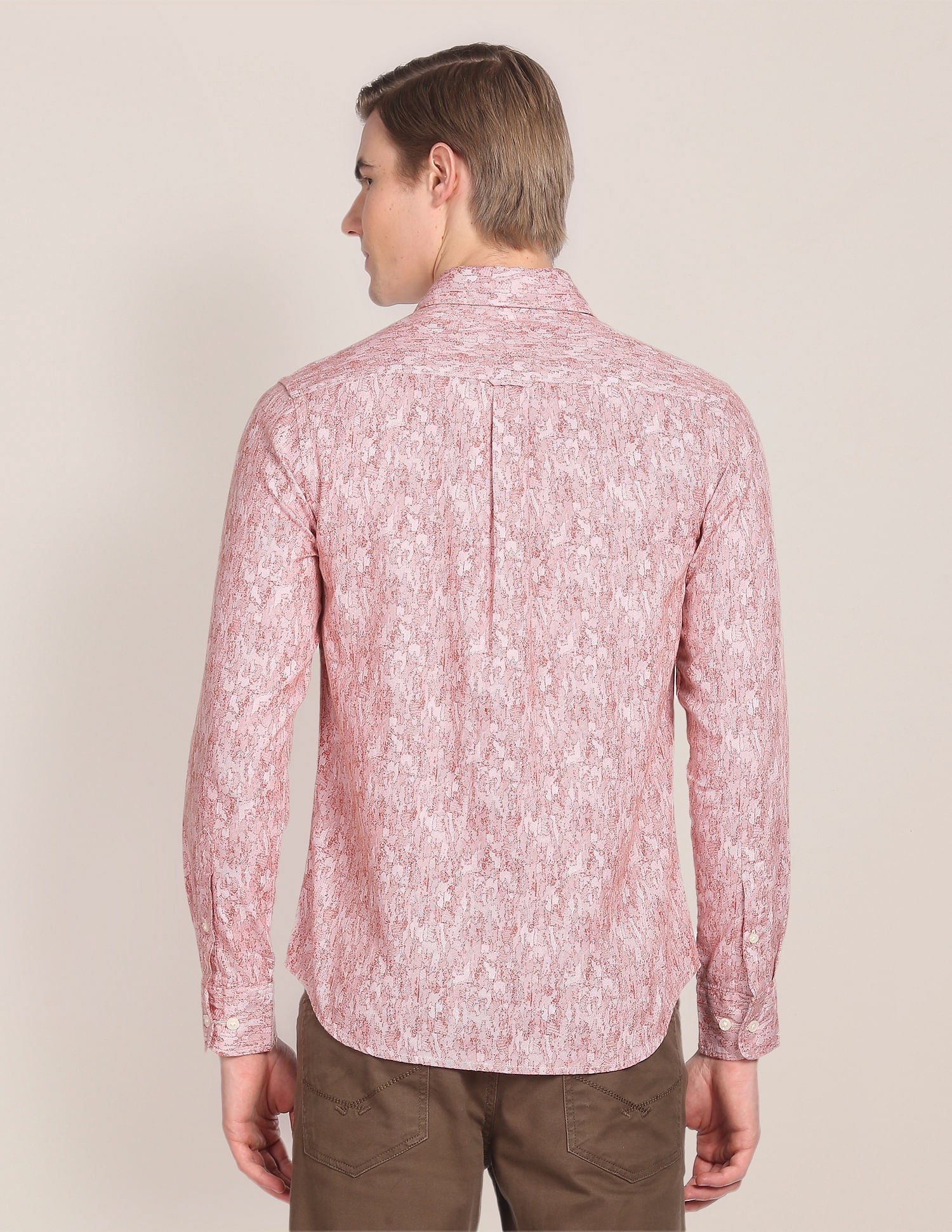Abstract Print Cotton Shirt Rust - uspoloassn-test.in | Large