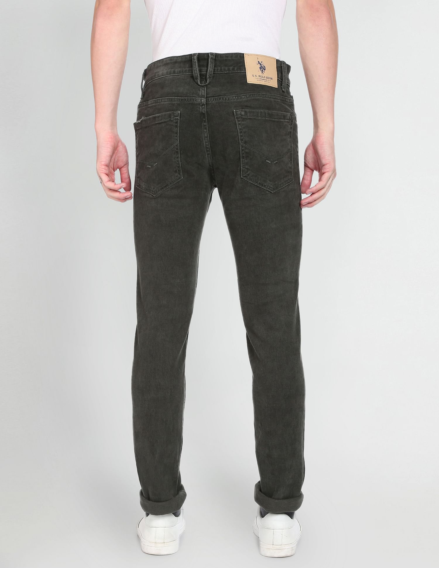 Acid Wash Regallo Skinny Fit Jeans Olive - uspoloassn-test.in | Large