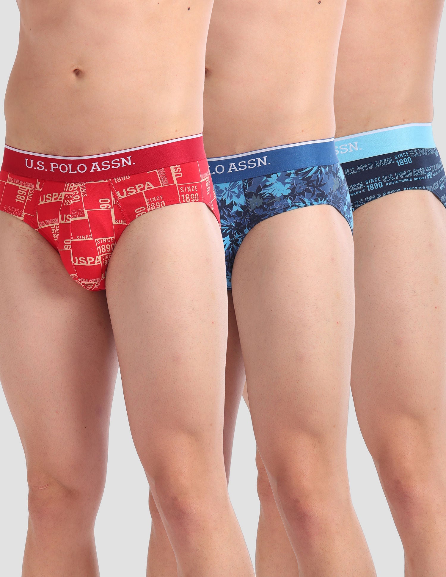 Abrasion Free Printed EB01 Briefs - Pack Of 3 Assorted - uspoloassn-test.in | Large