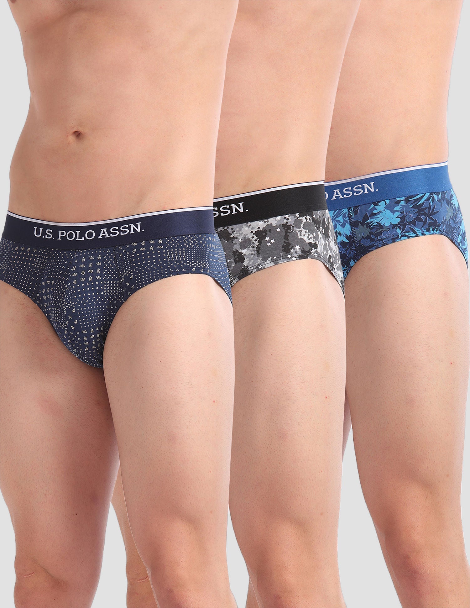 Abrasion Free Printed EB01 Briefs - Pack Of 3 Assorted - uspoloassn-test.in | Large