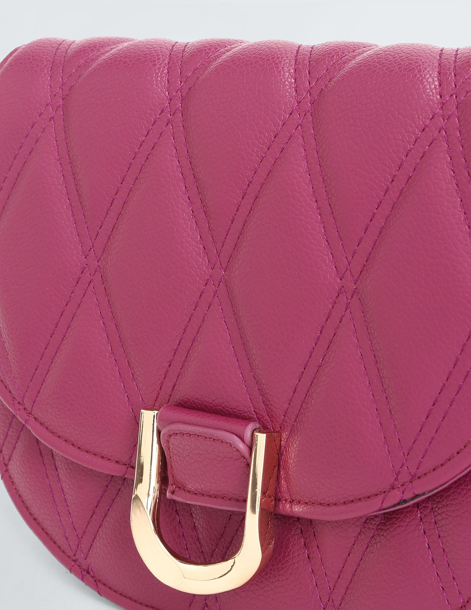 Adjustable Strap Quilted Sling Bag Magenta - uspoloassn-test.in | Large