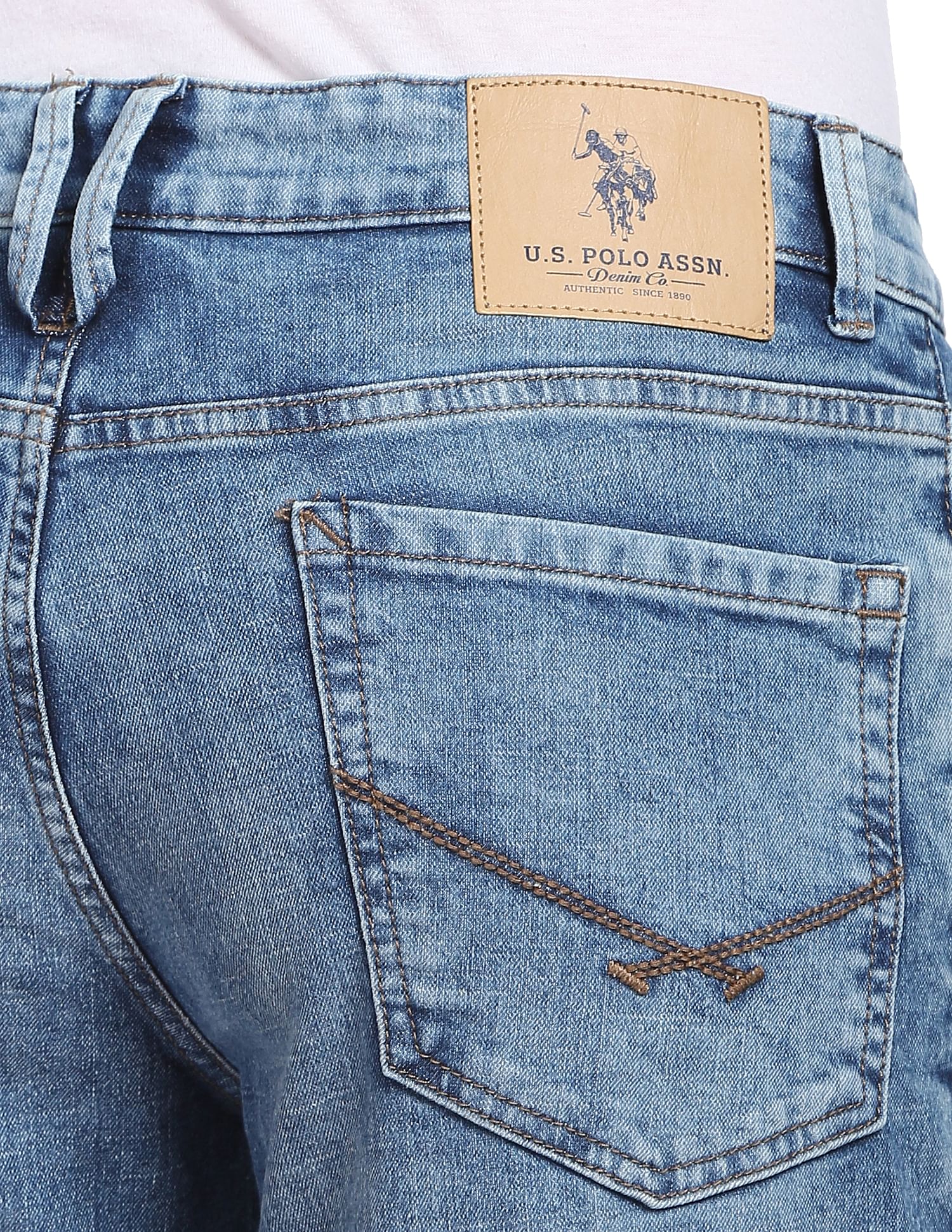 Acid Wash Delta Slim Tapered Fit Jeans Blue - uspoloassn-test.in | Large