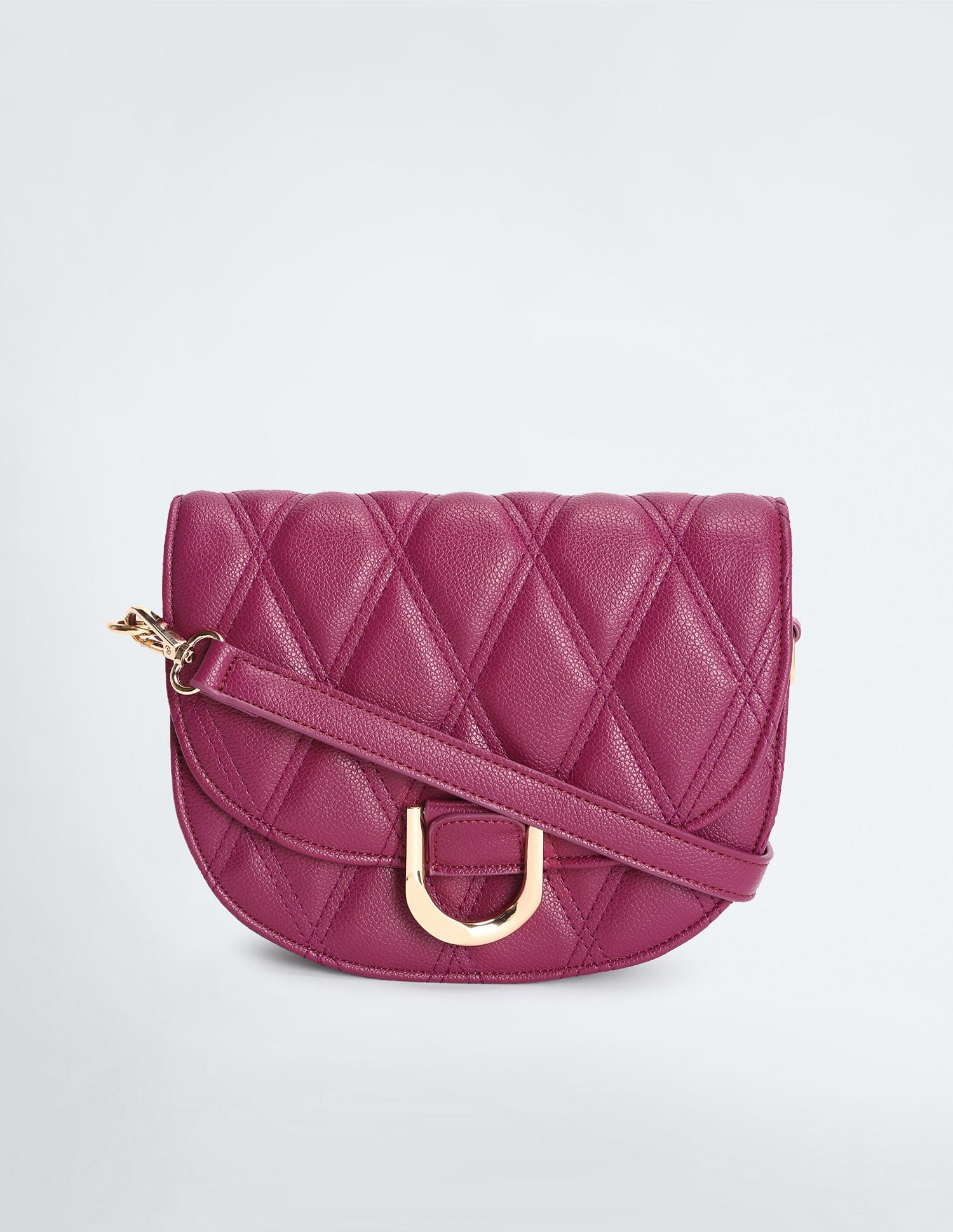 Adjustable Strap Quilted Sling Bag Magenta - uspoloassn-test.in | Large